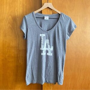 MLB LA Dodgers Grey Women’s Vneck Tee